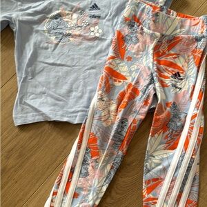adidas Kids Pajama Set - Light Blue and Orange